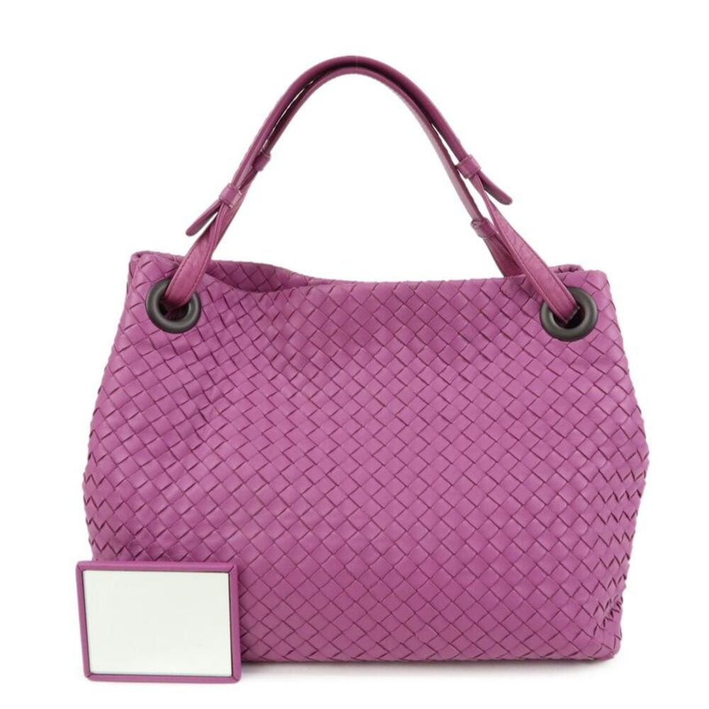 Bottega Veneta Garda Intrecciato Nappa Purple Leather Handbag